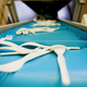 Production of “biodegradable” cutlery made from bioplastic in Italy.